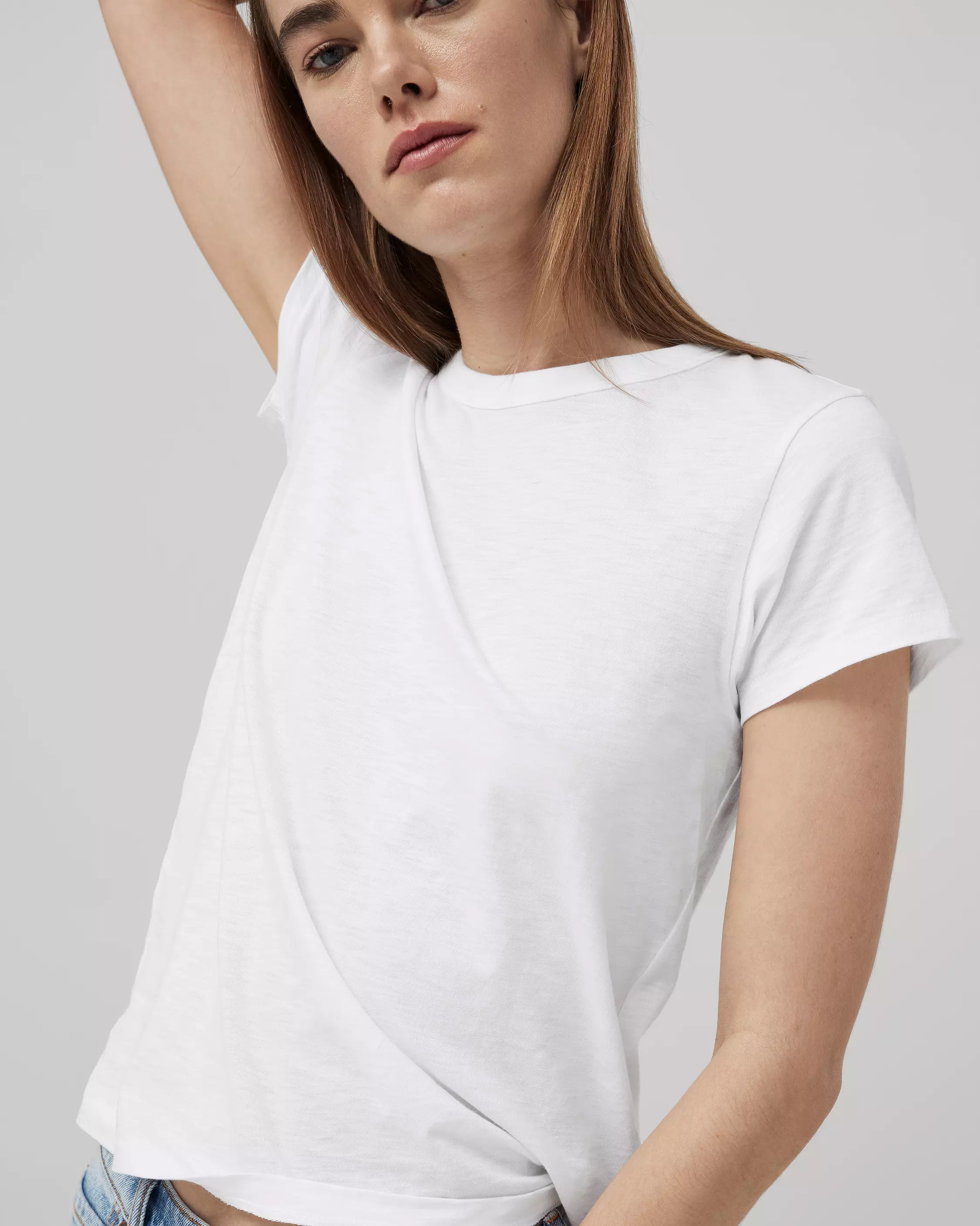 The Slub Short Sleeve Tee - White by Rag & Bone — view 3