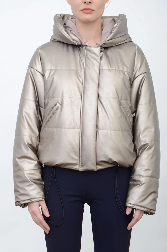 Aurora Hooded Puffer Coat - Gold by Elaine Kim — alternate view