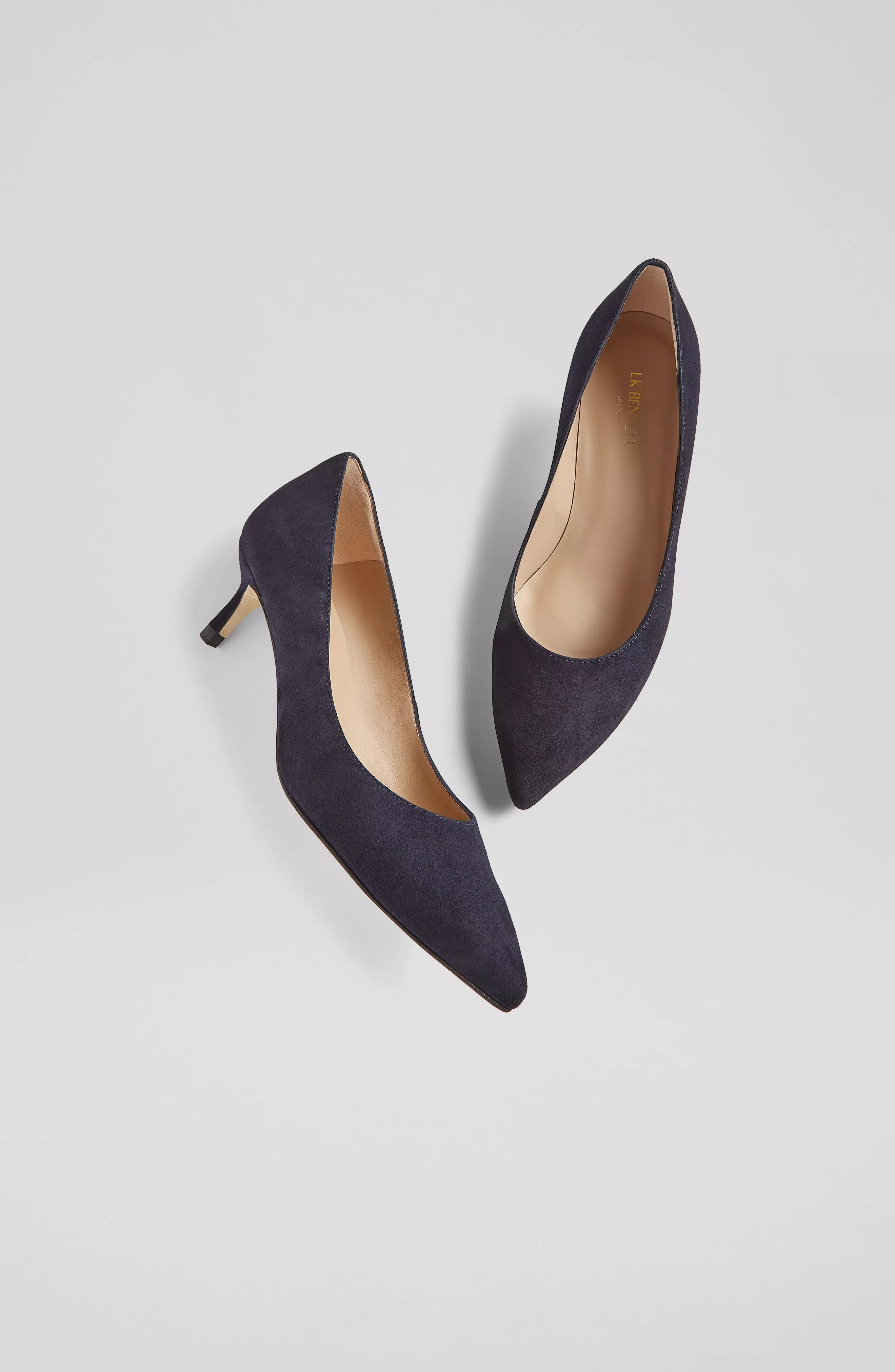 Audrey Kitten Heel - Navy Suede by LK Bennett — view 3
