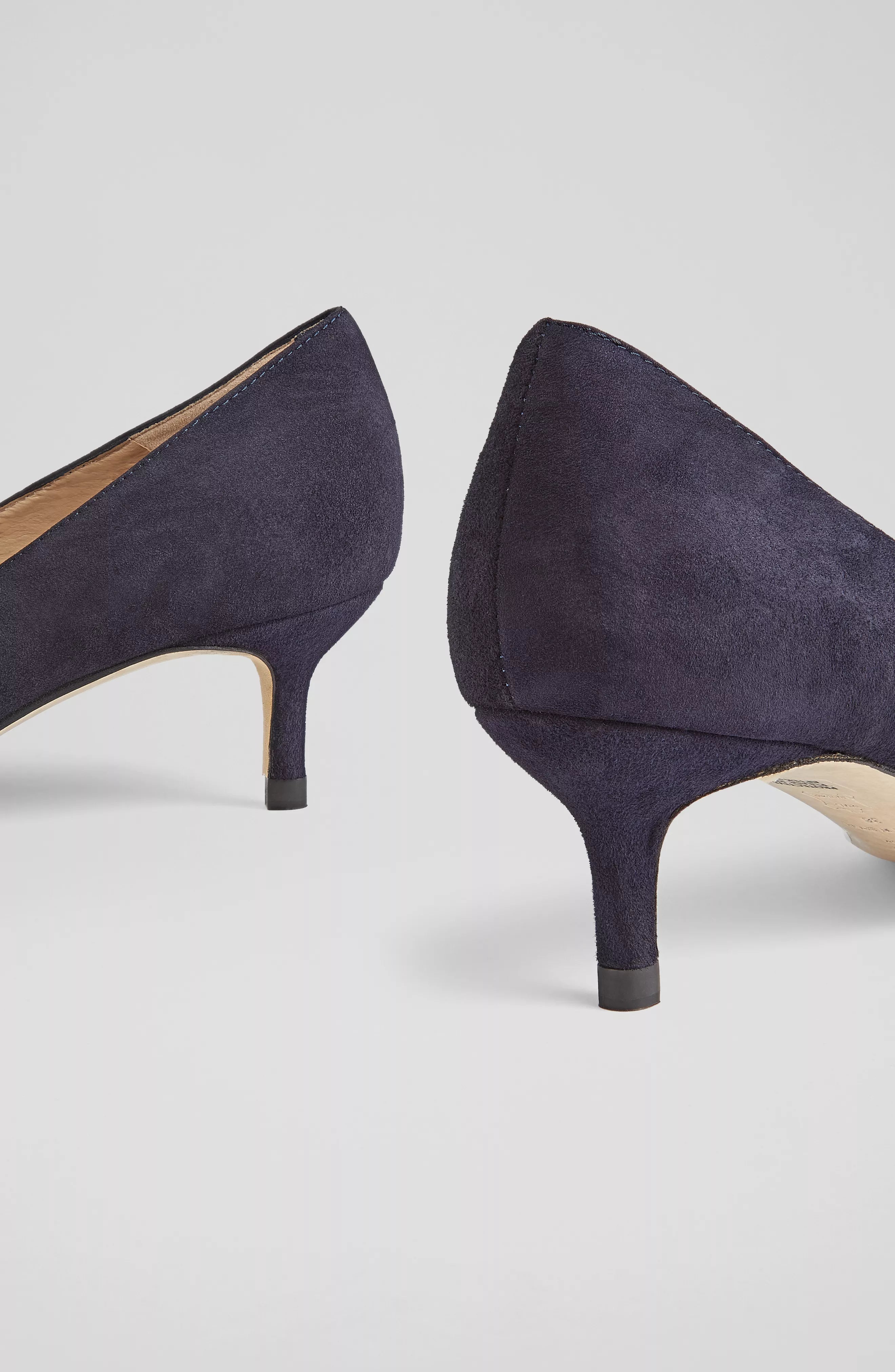 Audrey Kitten Heel - Navy Suede by LK Bennett — view 4