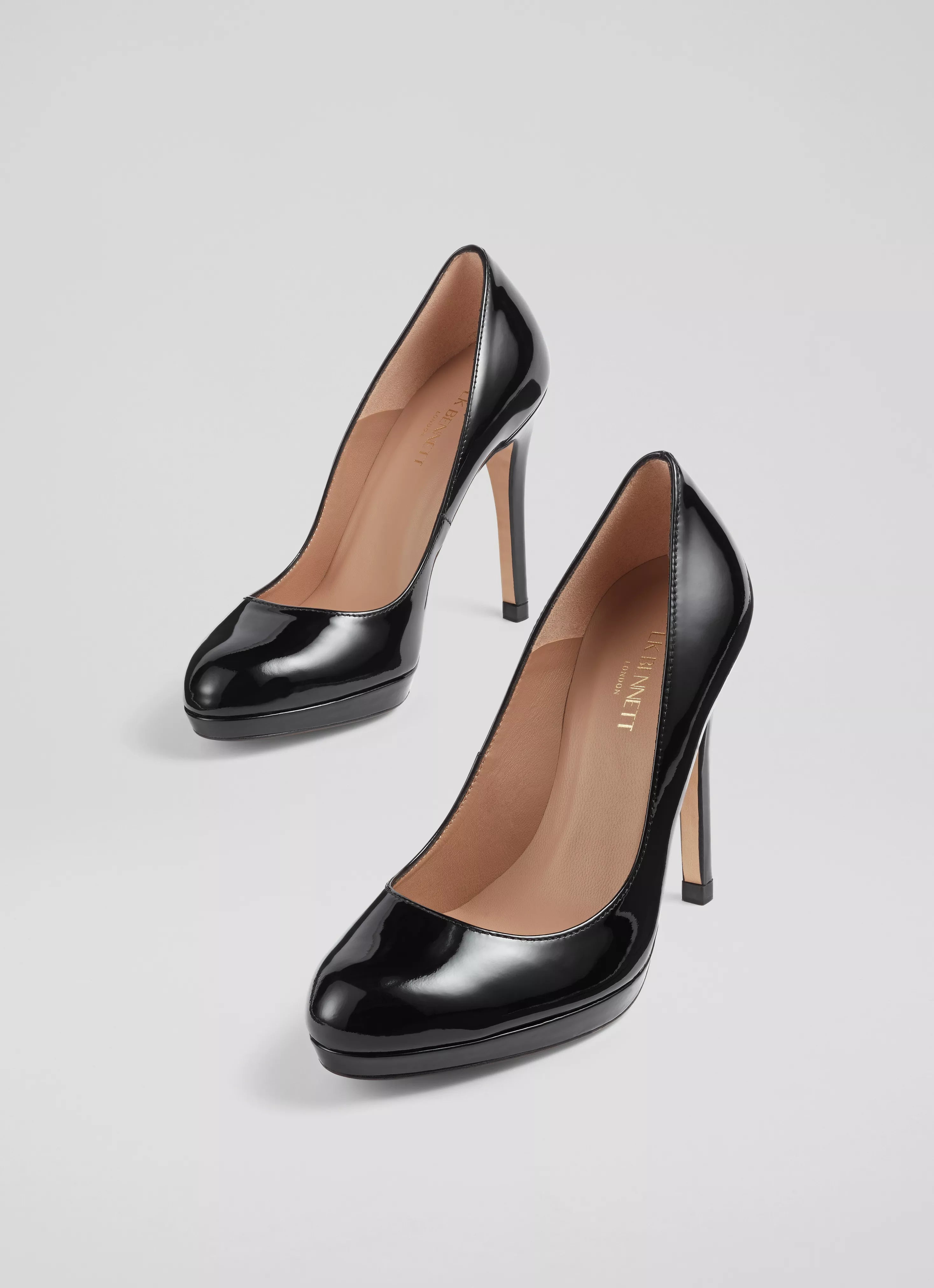 Sledge Platform Heels - Black Patent by LK Bennett — view 3