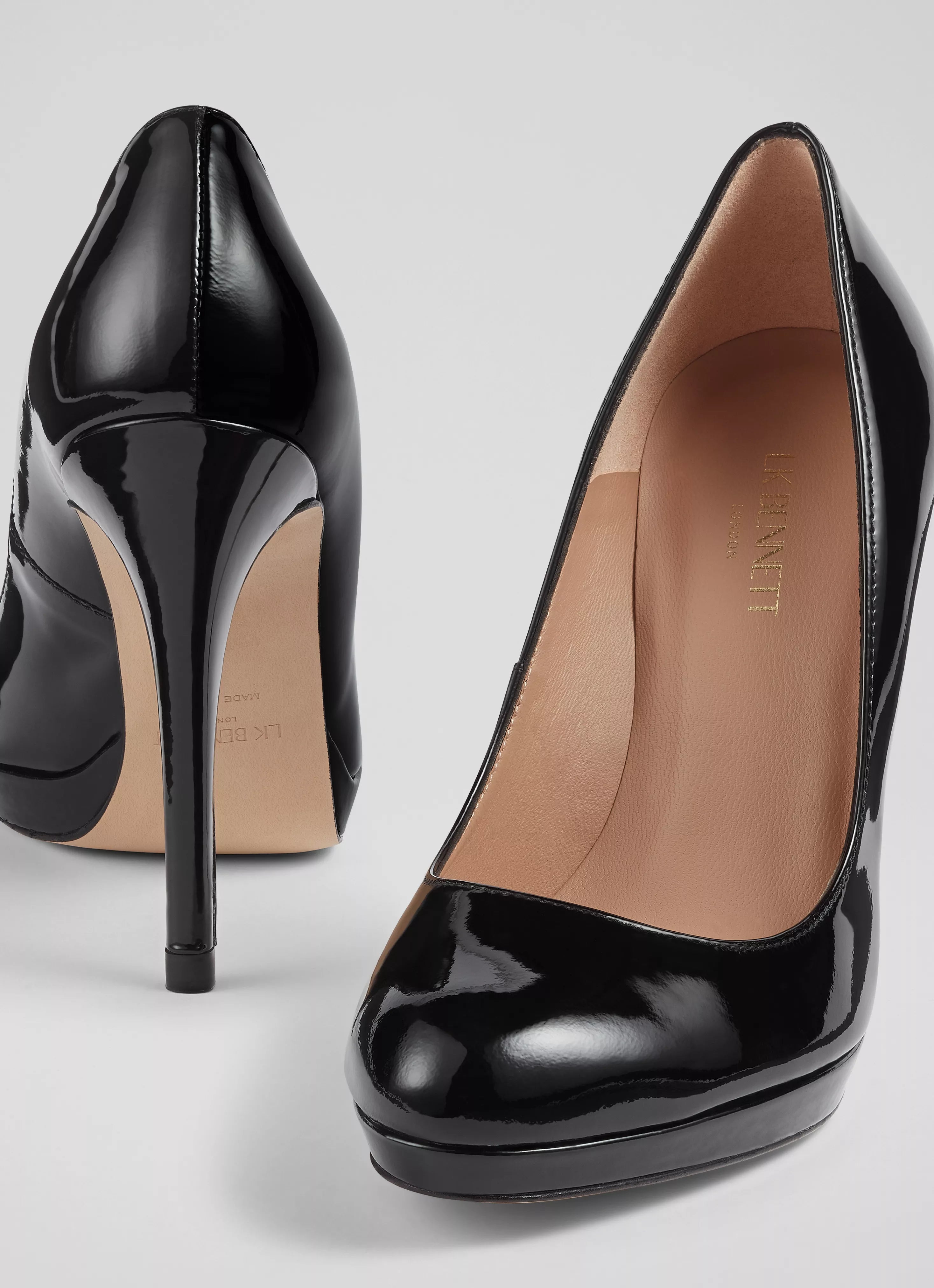 Sledge Platform Heels - Black Patent by LK Bennett — view 4