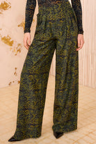 Charlie Silk High Waist Wide Leg Pant - Desert Jasper by Ulla Johnson — view 3