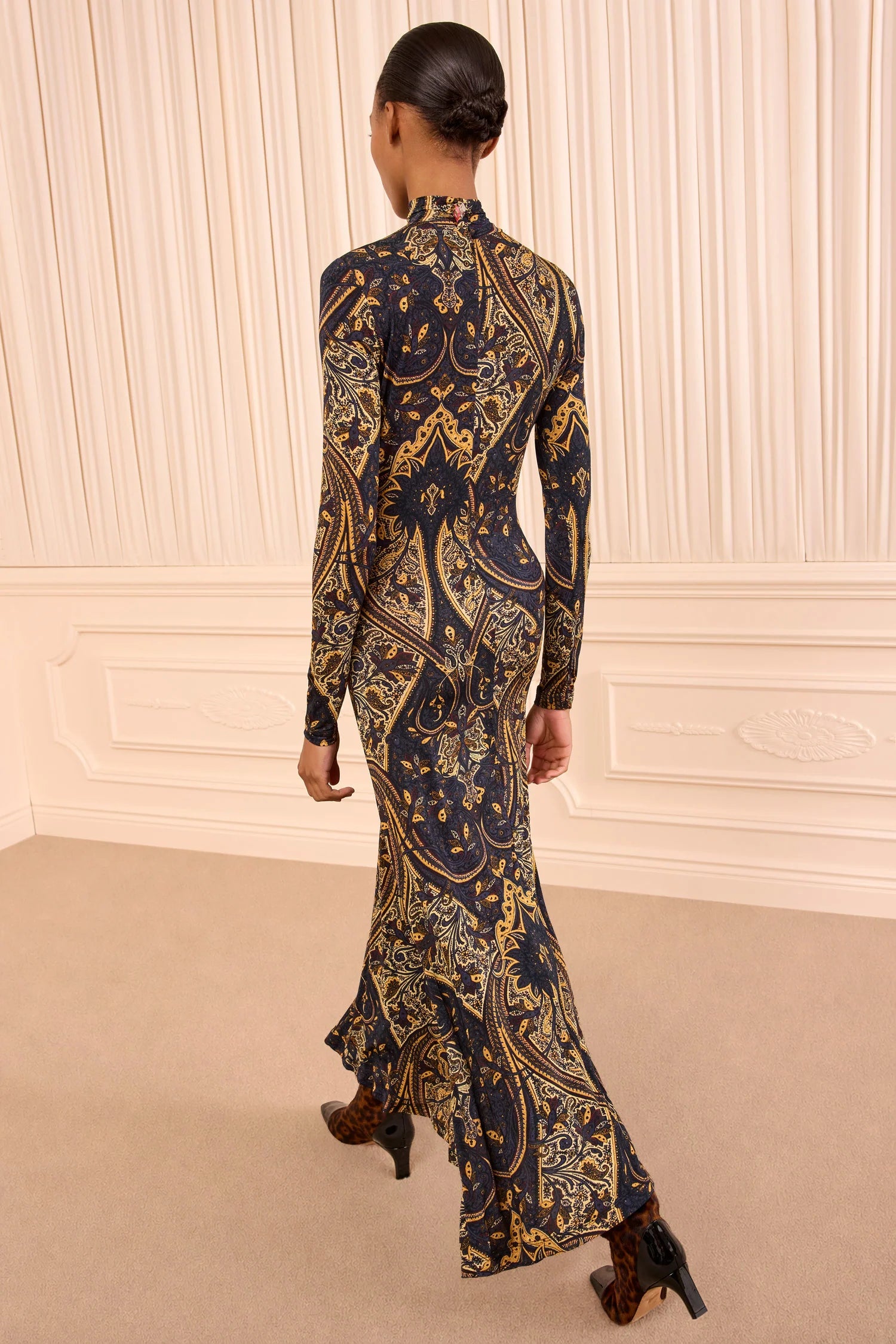 Ida Long Sleeve Jersey Dress - Twilight Paisley by Ulla Johnson — view 4