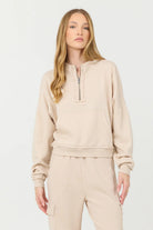 Cashmere Fleece Quarter Zip - Vanilla Cream by Vintage Havana | 25 South Boutiques