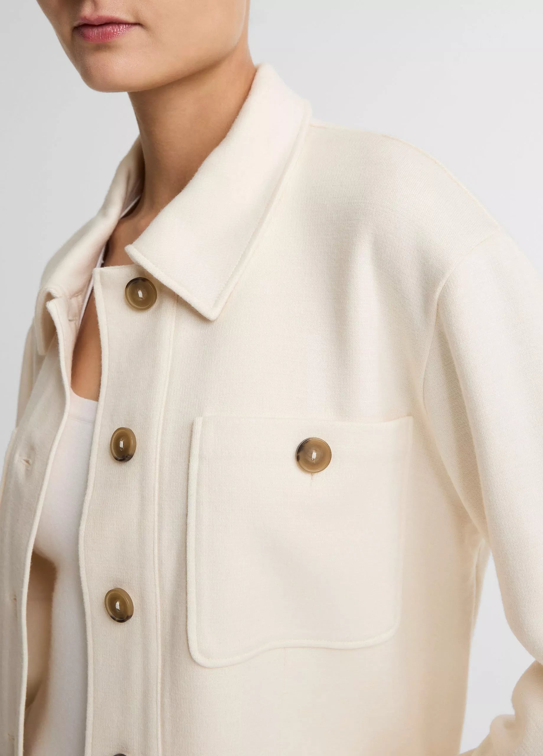 Ponte Knit Jacket - Off White by Vince — alternate view