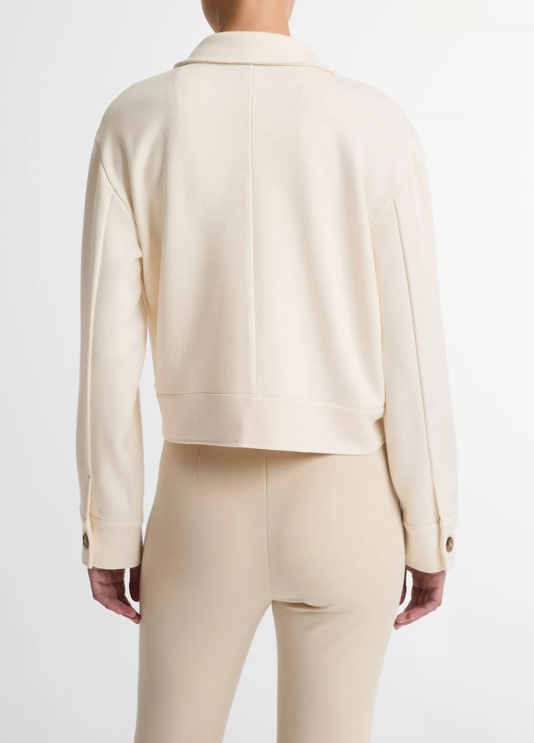 Ponte Knit Jacket - Off White by Vince — view 3