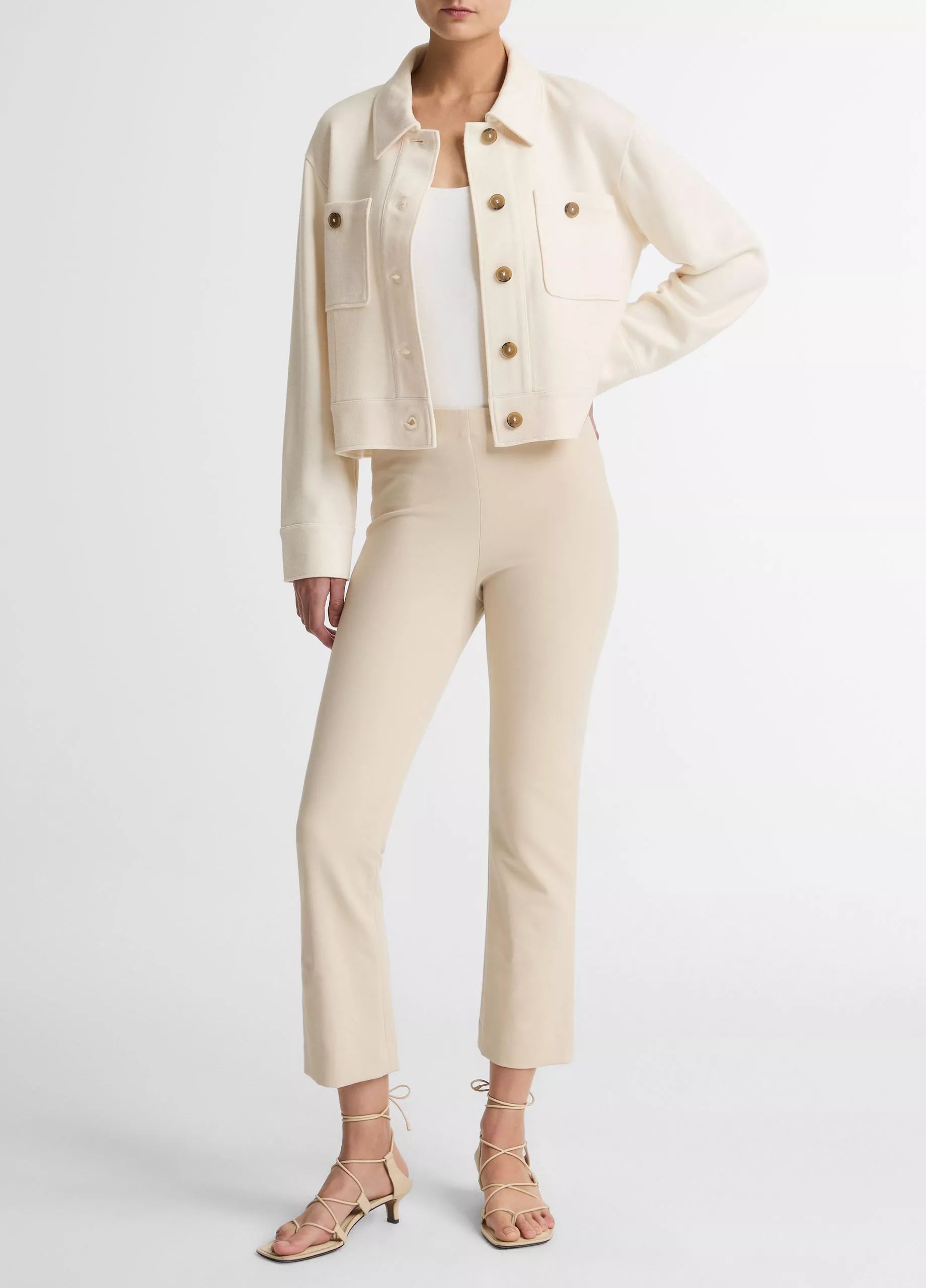 Ponte Knit Jacket - Off White by Vince — view 4