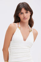 Breeze Jacquard Slower Mini Dress - Off White by PatBo — alternate view