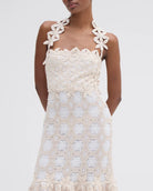 Crochet Midi Dress - Natural Off White by PatBo — alternate view