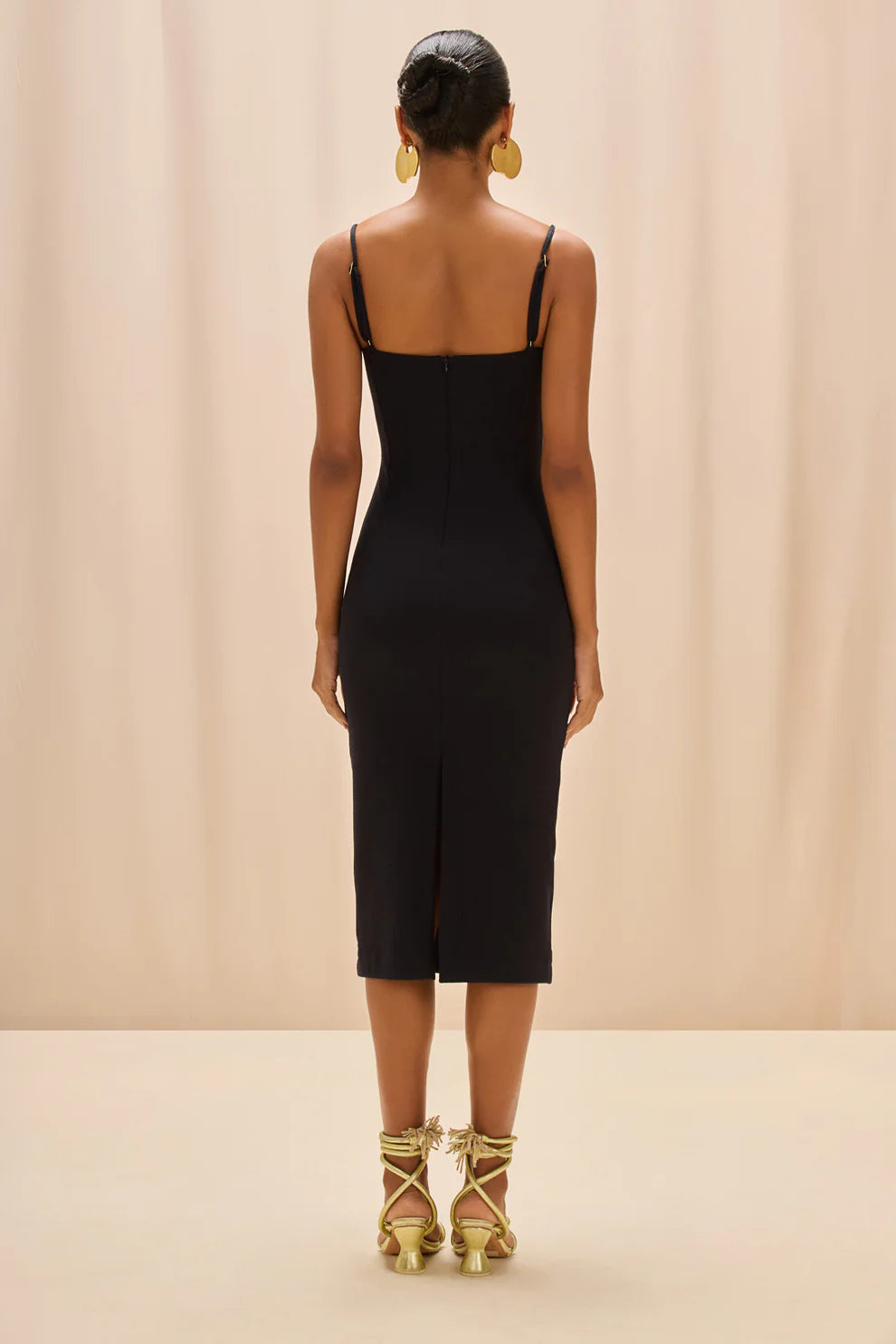 Jade Knit Cut Out Midi Dress - Black by PatBo — alternate view