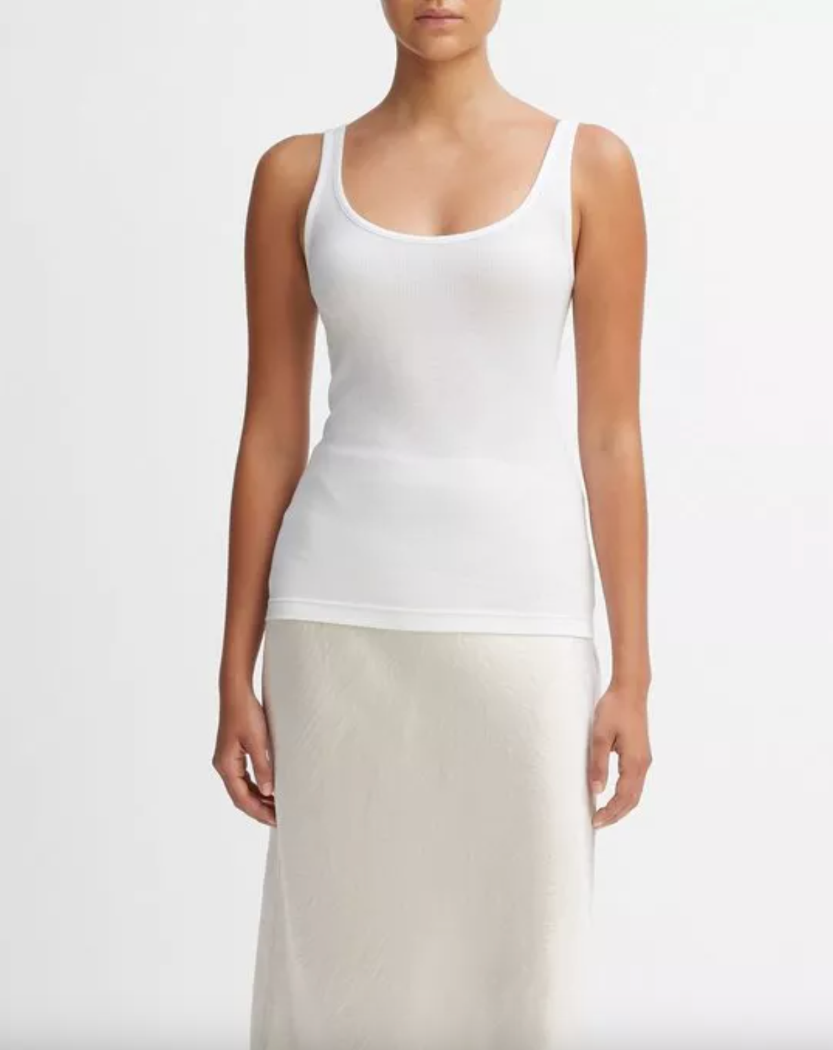 Scoop Neck Tank - White by Vince | 25 South Boutiques