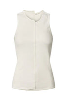 Hellin Jersey Rib Tank - Ecru by Rabens Saloner — view 4