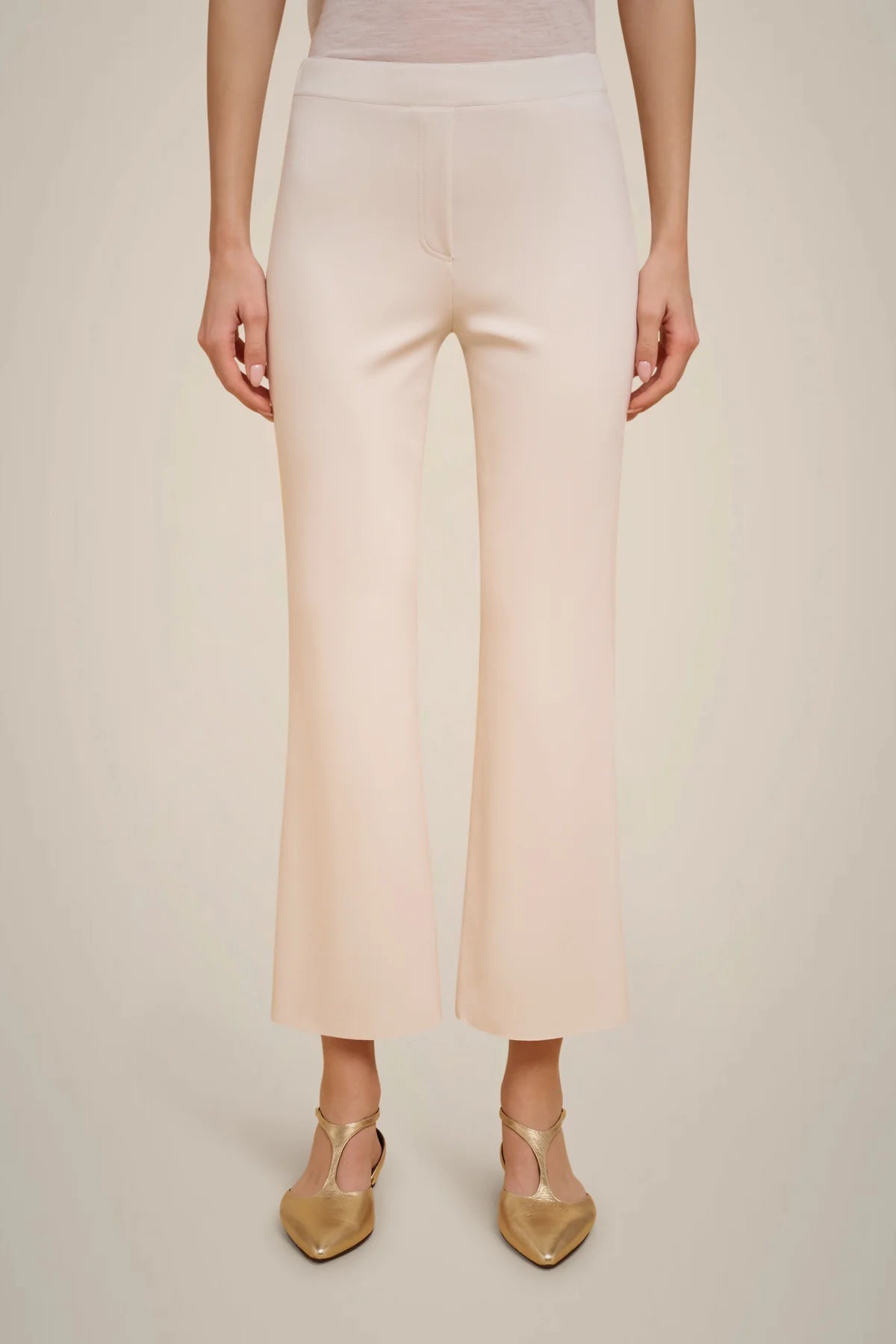 Ankle Flared Trousers - Almond by Liviana Conti — alternate view