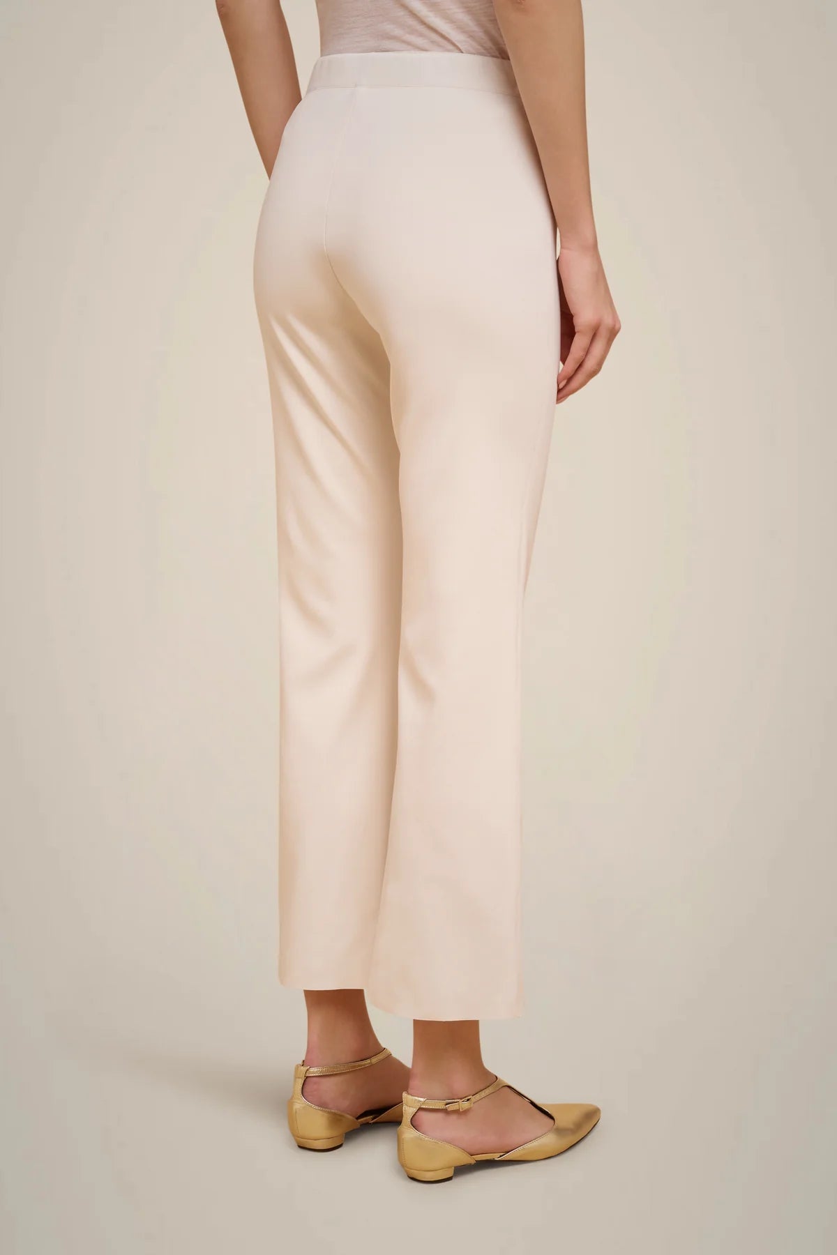 Ankle Flared Trousers - Almond by Liviana Conti — view 3