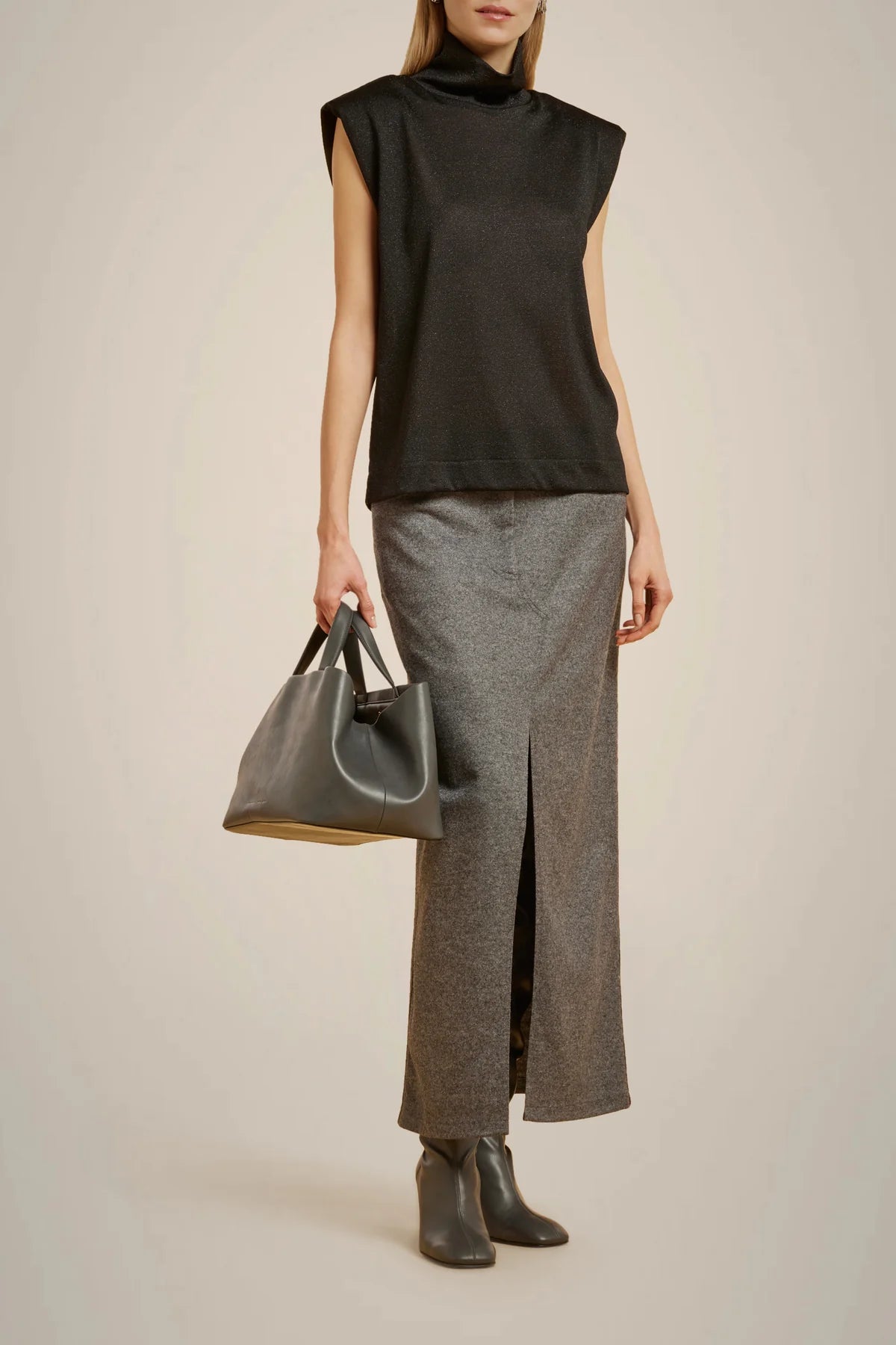 Lurex Jersey Top - Nero by Liviana Conti — view 4