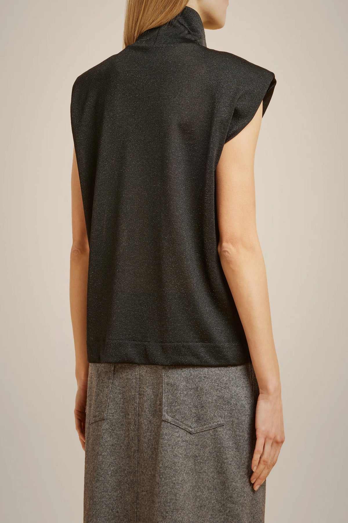 Lurex Jersey Top - Nero by Liviana Conti — alternate view