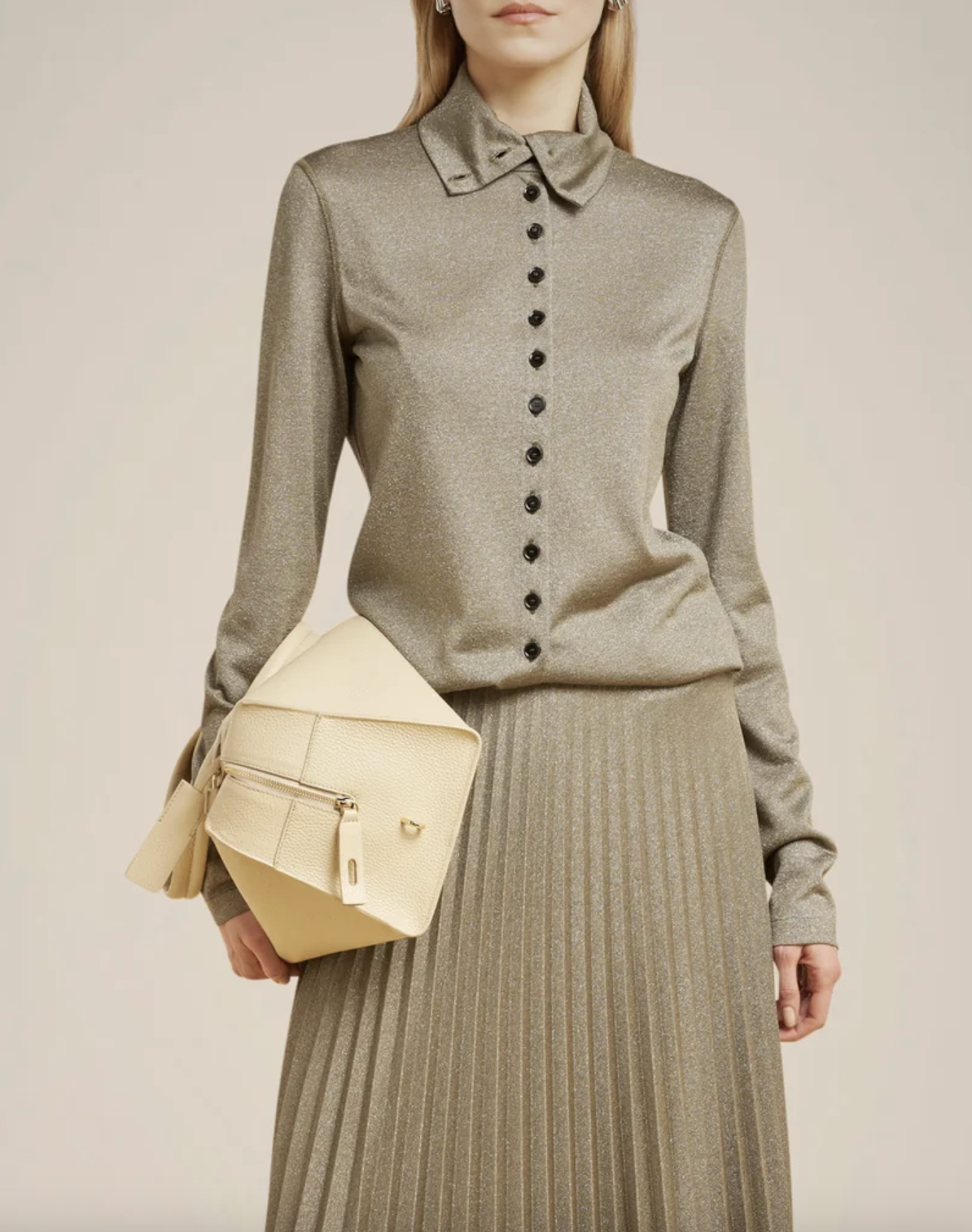 Lurex Jersey Shirt - Verde Green Pepper by Liviana Conti | 25 South Boutiques