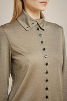 Lurex Jersey Shirt - Verde Green Pepper by Liviana Conti — view 4