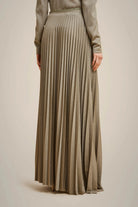 Lurex Jersey Pleated Skirt - Verde Green Pepper by Liviana Conti — view 3