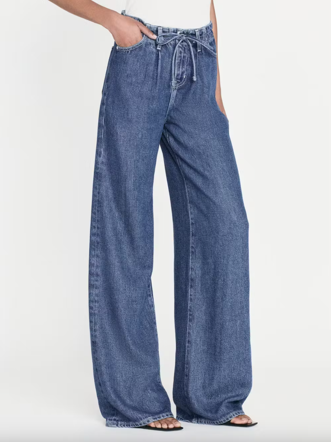 Super Drape Drawstring Wide Leg - Ghost by Frame — alternate view