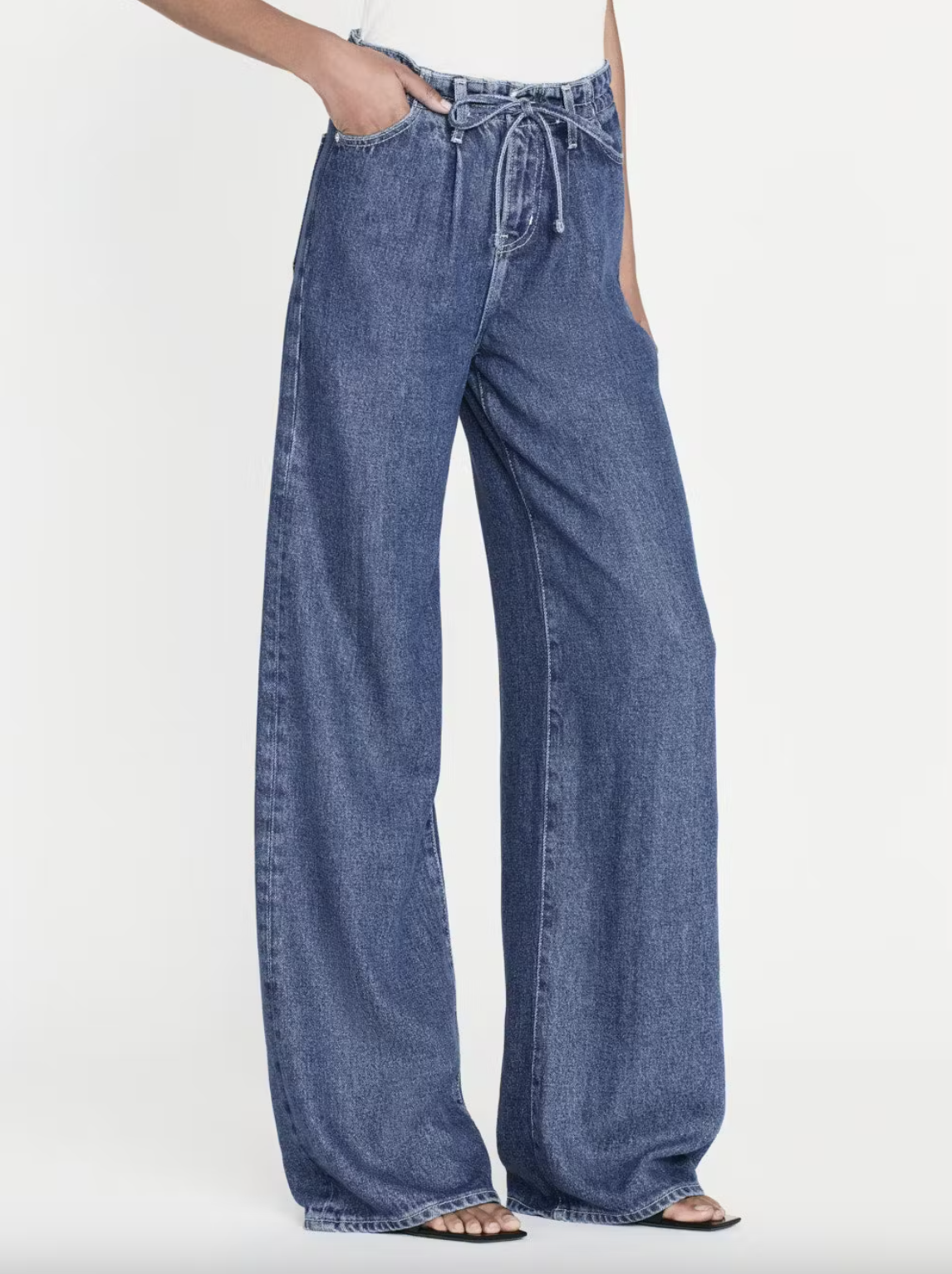 Super Drape Drawstring Wide Leg - Ghost by Frame — alternate view
