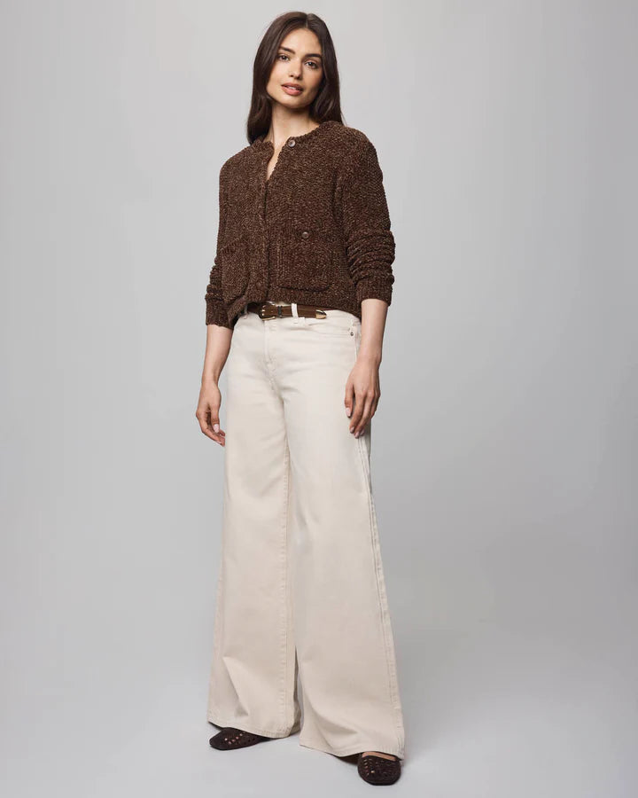 Andrea Chenille Crop Cardigan - Cedar Brown by Splendid — view 3