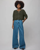 Andrea Chenille Crop Cardigan - Green Spruce by Splendid — alternate view