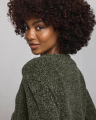 Andrea Chenille Crop Cardigan - Green Spruce by Splendid — view 3