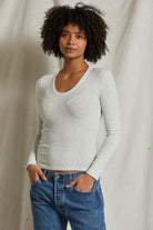 Whitney Rib U Neck Long Sleeve Sweater - Ash by perfectwhitetee | 25 South Boutiques