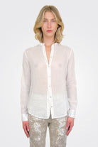 Mandarin Collar Shirt - Bianco by Forte Forte | 25 South Boutiques
