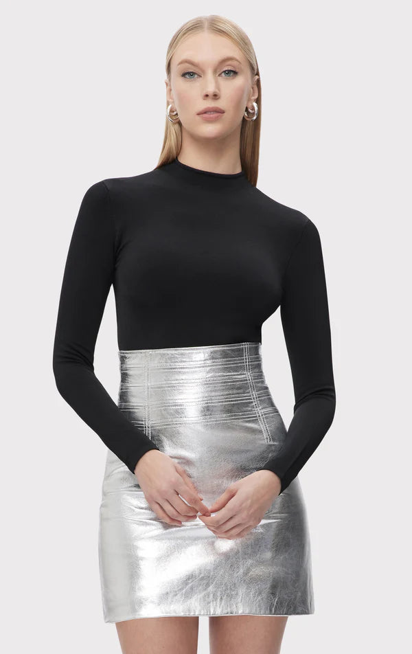 Clara Skirt - Silver Foil by Herve Leger — view 5