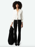 Topzyl Diamanté Silk Shirt - Vanilla by Zadig & Voltaire — view 4