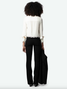 Topzyl Diamanté Silk Shirt - Vanilla by Zadig & Voltaire — view 5