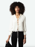 Topzyl Diamanté Silk Shirt - Vanilla by Zadig & Voltaire | 25 South Boutiques