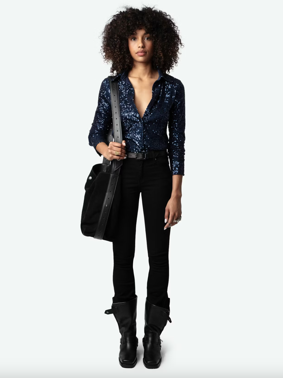 Tawny Sequin Shirt - Encre by Zadig & Voltaire — view 3