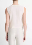 Wool-Blend Henley Shell - Optic White by Vince — view 3