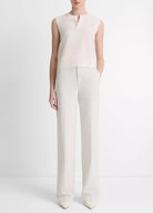 Wool-Blend Henley Shell - Optic White by Vince — view 4