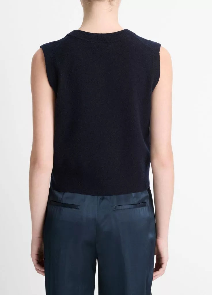 Wool-Blend Henley Shell - Coastal Blue by Vince — view 3