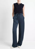 Wool-Blend Henley Shell - Coastal Blue by Vince — view 4