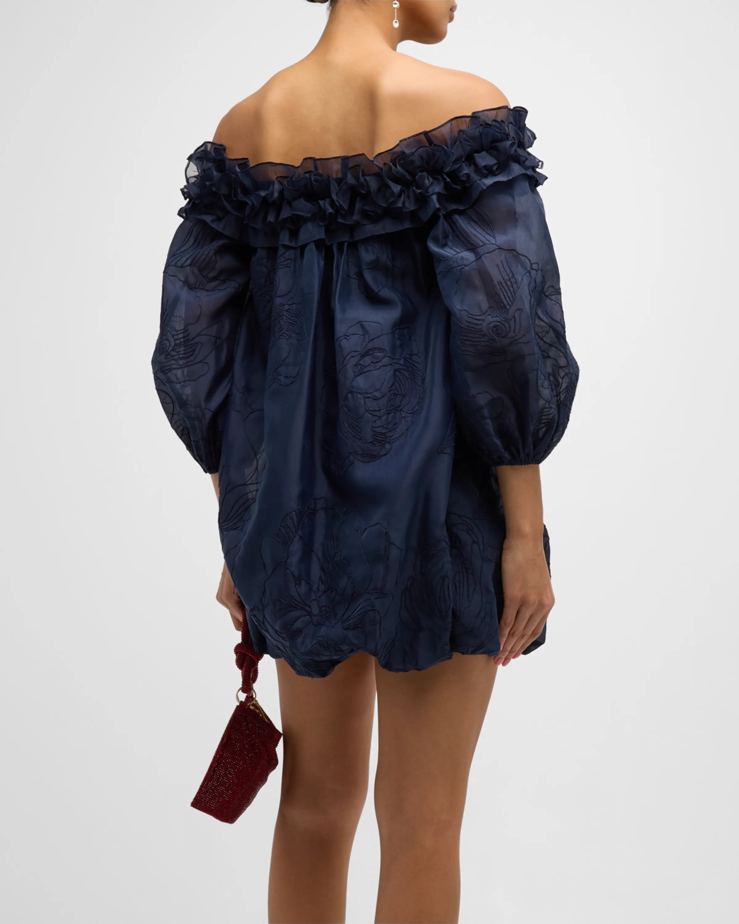 Nava Embroidered Dress - Navy by Cinq A Sept — view 3