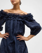 Nava Embroidered Dress - Navy by Cinq A Sept — alternate view