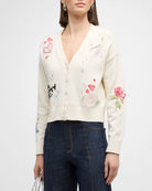 Nyla Daydream Doodles Embroidered Cardigan - Ivory Multi by Cinq A Sept | 25 South Boutiques
