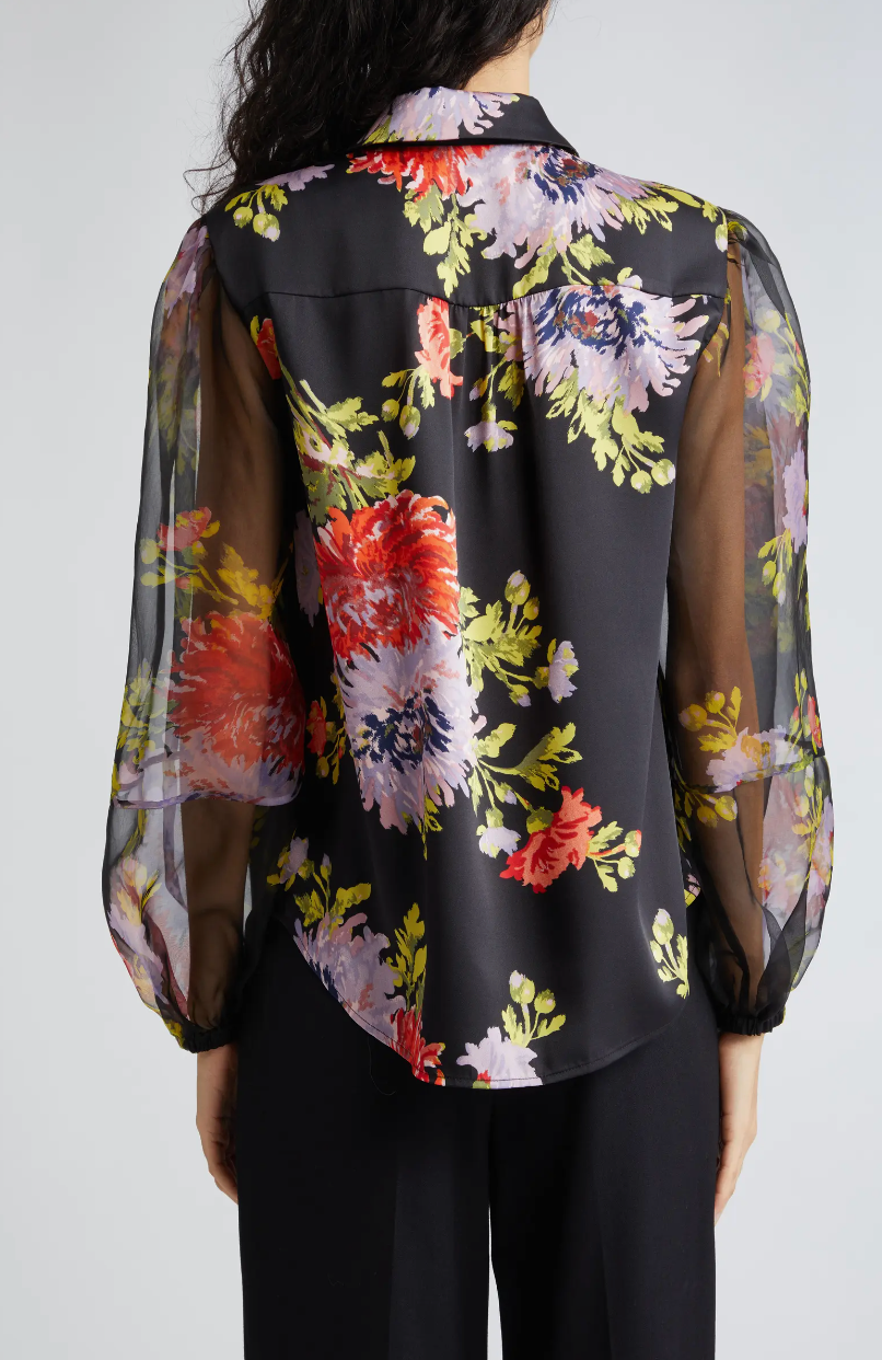 Lorna Floral Print Blouse - Black Multi by Cinq A Sept — alternate view