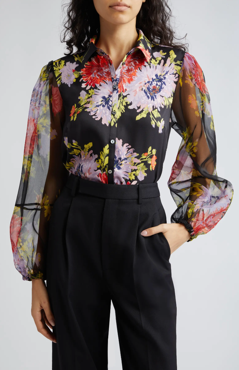 Lorna Floral Print Blouse - Black Multi by Cinq A Sept | 25 South Boutiques