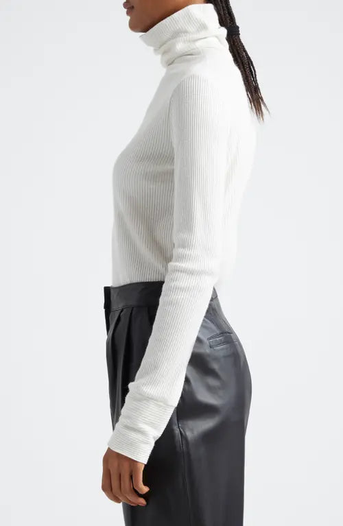Ananda Long Sleeve Turtleneck - Ivory by Ramy Brook — view 3