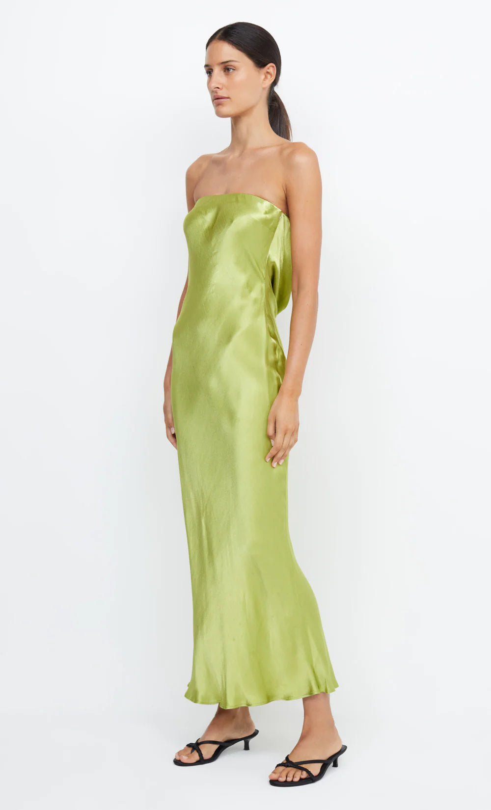 Moon Dance Strapless Dress - Chartreuse Green by Bec & Bridge — view 3