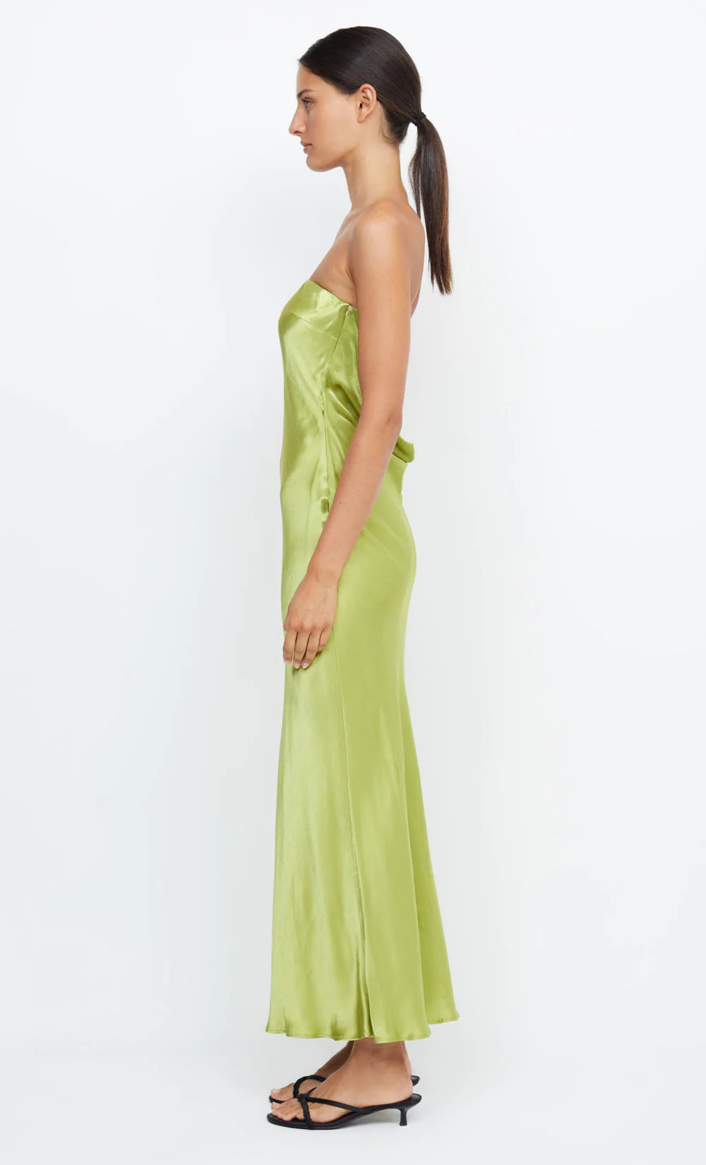 Moon Dance Strapless Dress - Chartreuse Green by Bec & Bridge — view 4