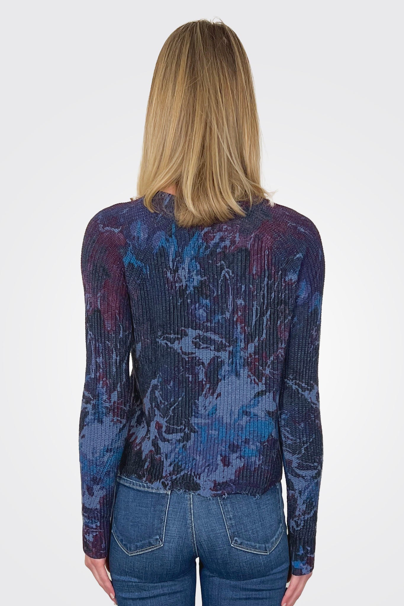 Splatter Shaker Sweater - Blues Multi by Autumn Cashmere — alternate view