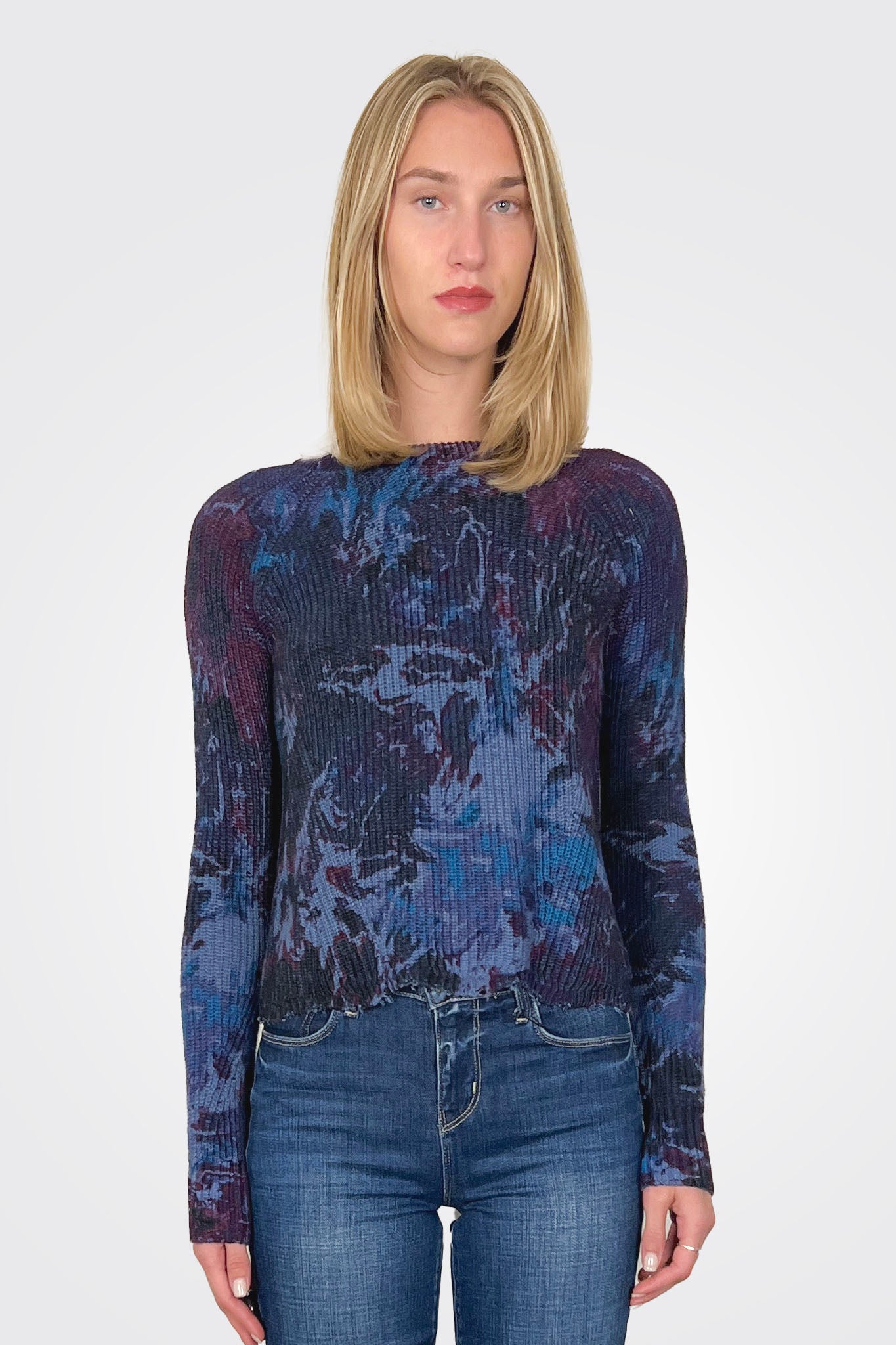 Splatter Shaker Sweater - Blues Multi by Autumn Cashmere | 25 South Boutiques